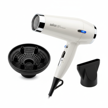 Load image into Gallery viewer, Braun HD4.2 1875W hair dryer with diffuser and nozzle attachments
