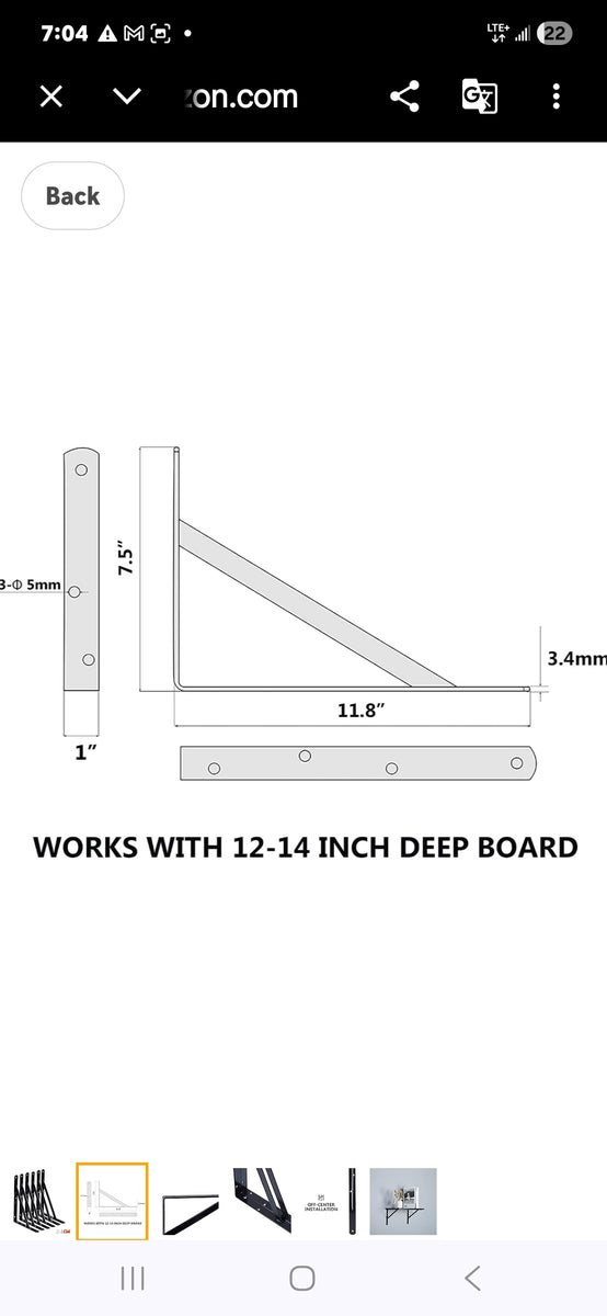 (8) Shelf Brackets wall mounted for 12 to 14 inch deep boards – Mantles ...