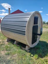 Load image into Gallery viewer, Barrel Sauna with Wood-Fired Heater – 8 ft
