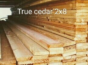 Cedar fencing boards 2x8 8"  feet